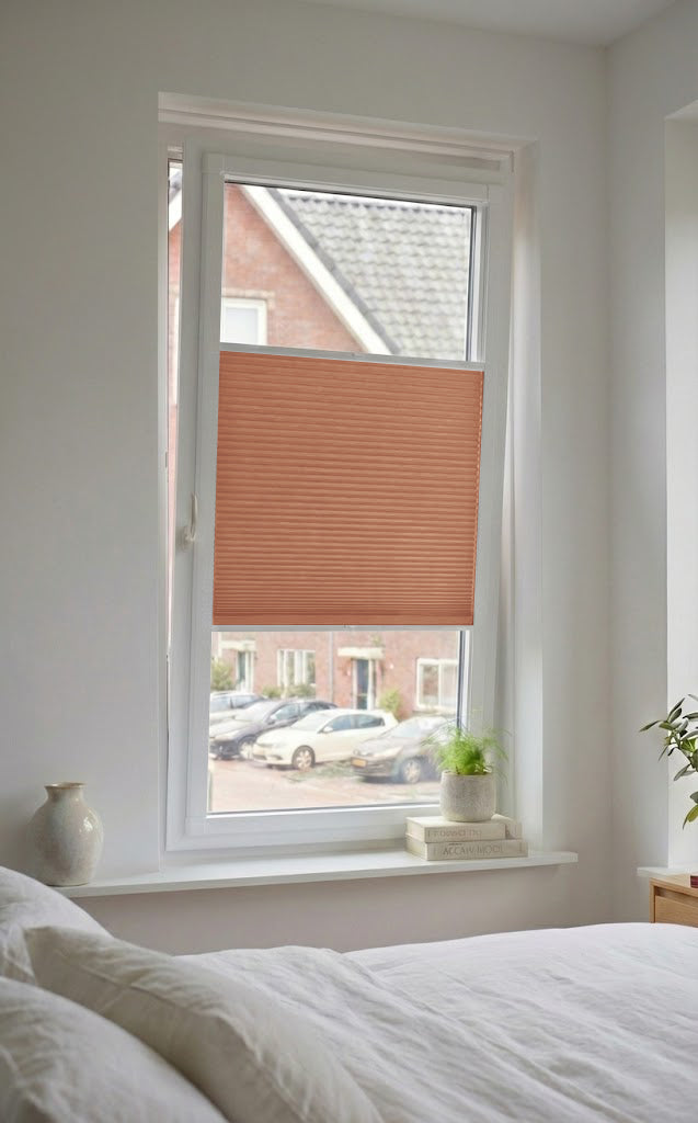 Easy click Plisségordijn verduisterend - Pure oranje