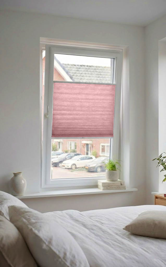 Easy click Plisségordijn lichtdoorlatend - Pure roze