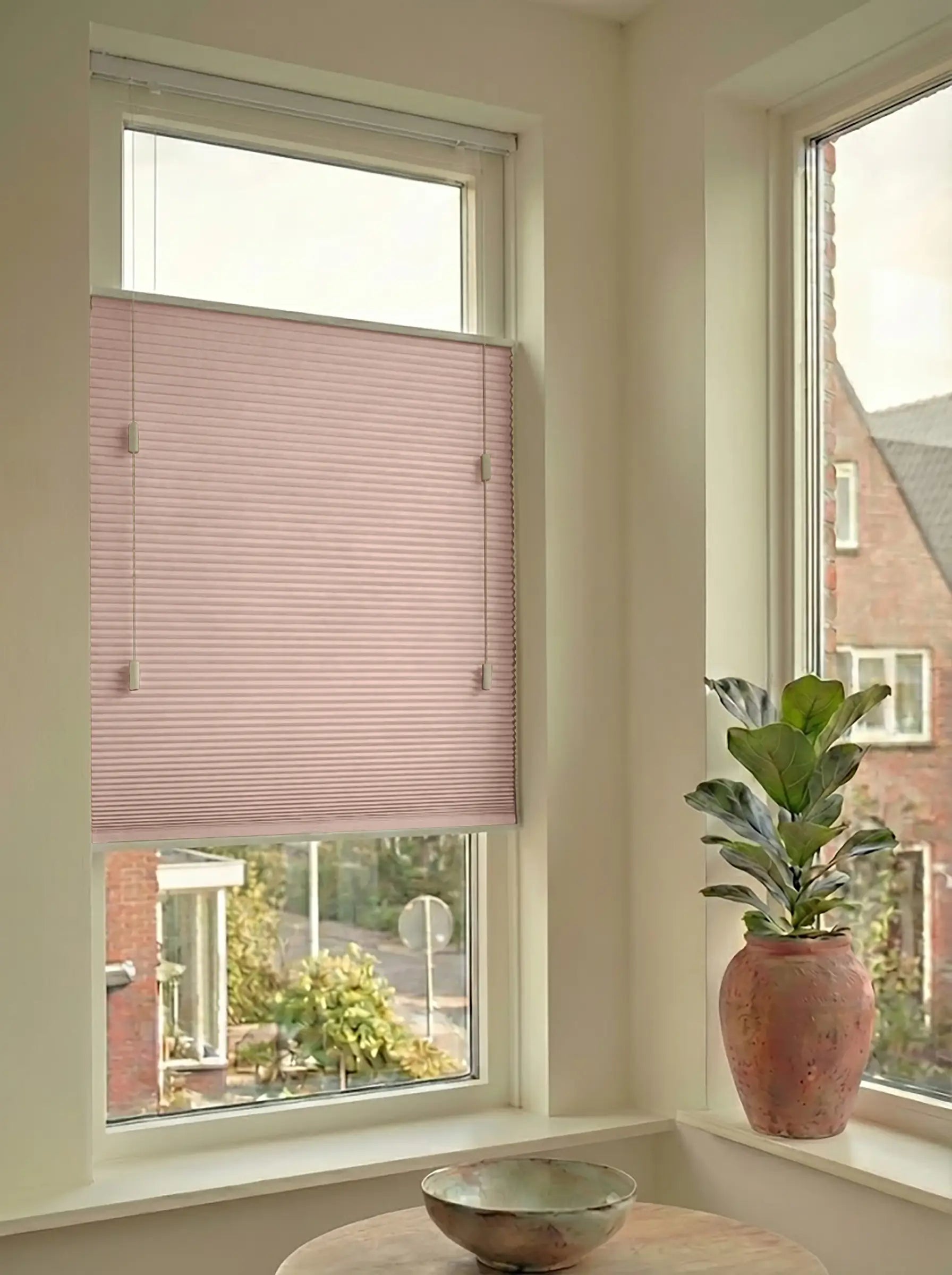 Plisségordijn standaard raam verduisterend - Pure roze