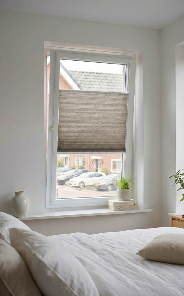 Easy Click Plisségordijn lichtdoorlatend - Pure taupe