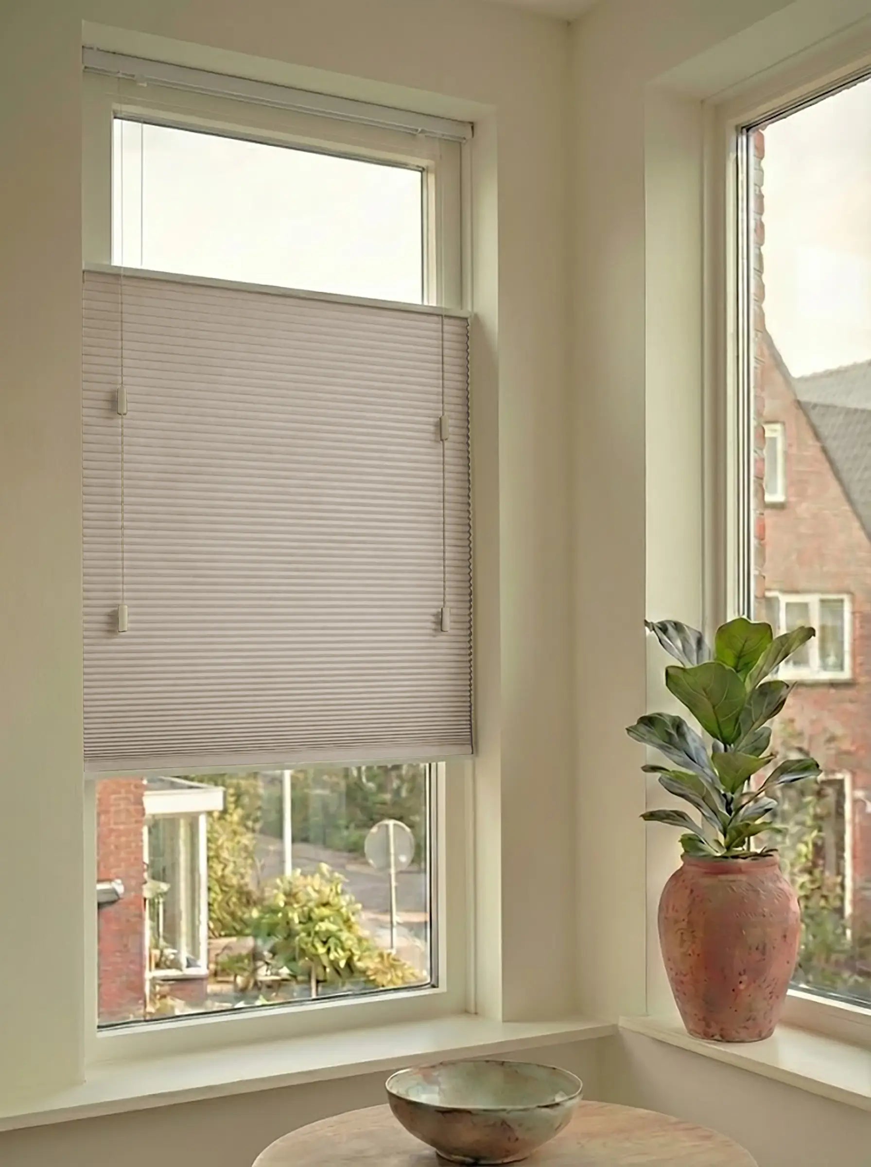 Plisségordijn standaard raam verduisterend - Pure taupe