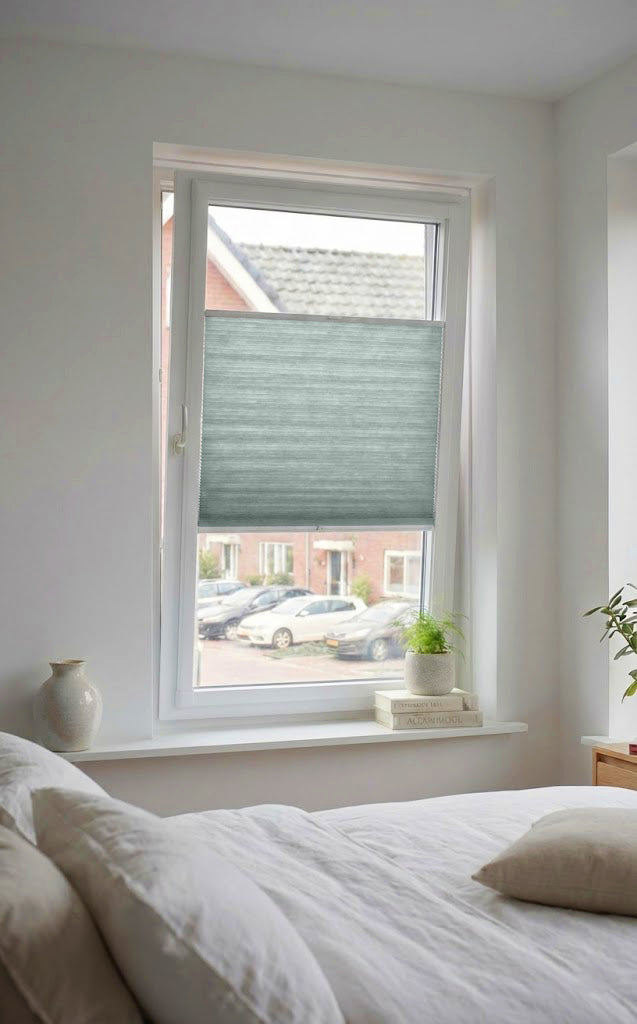 Easy click Plisségordijn lichtdoorlatend - Pure zacht groen