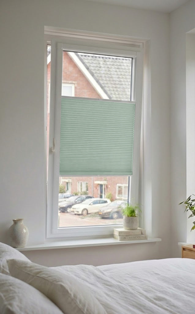 Easy click Plisségordijn verduisterend - Pure zacht groen