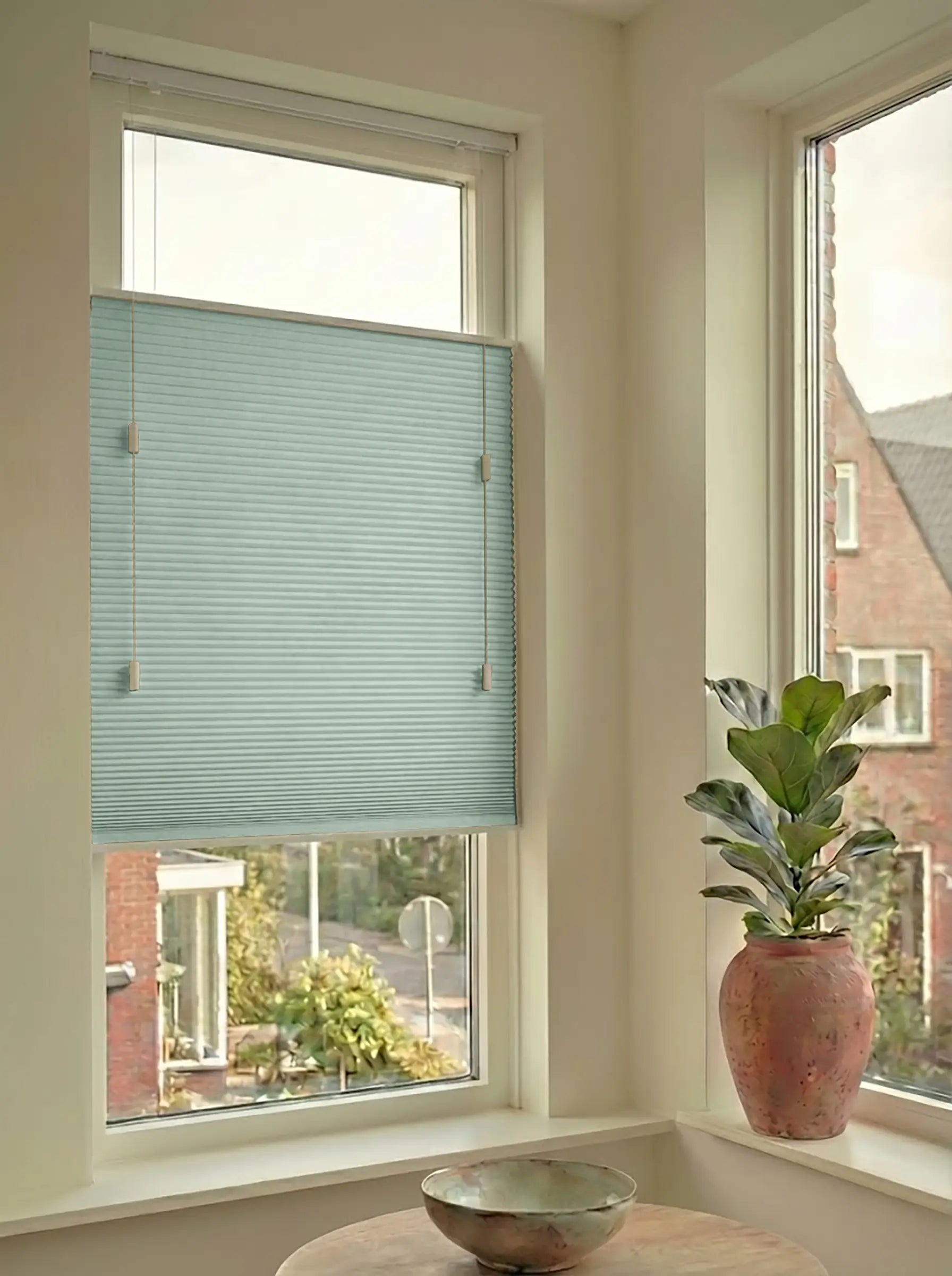 Plisségordijn standaard raam verduisterend - Pure zacht groen