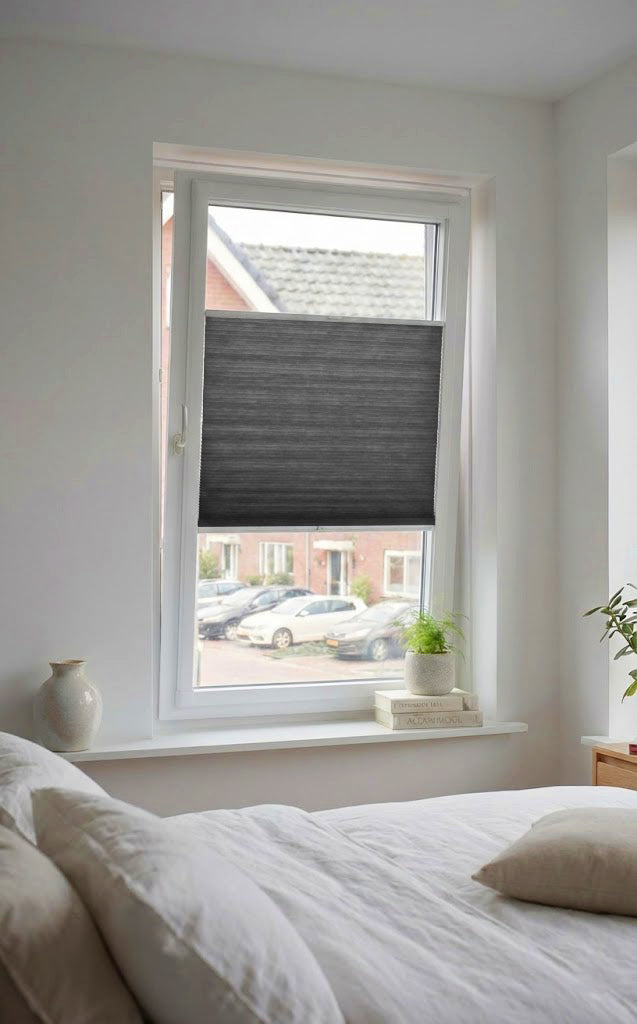 Easy Click Plisségordijn lichtdoorlatend - Pure zwart