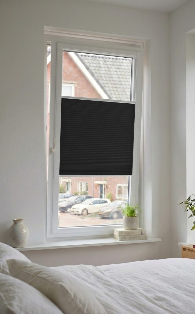 Easy Click Plisségordijn verduisterend - Pure zwart