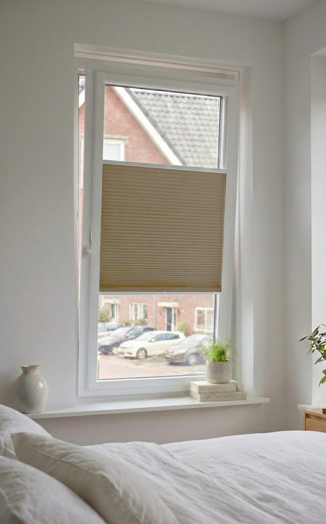 Easy Click Plisségordijn verduisterend - Spark bruin