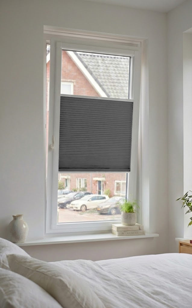 Easy Click Plisségordijn verduisterend - Spark grijs