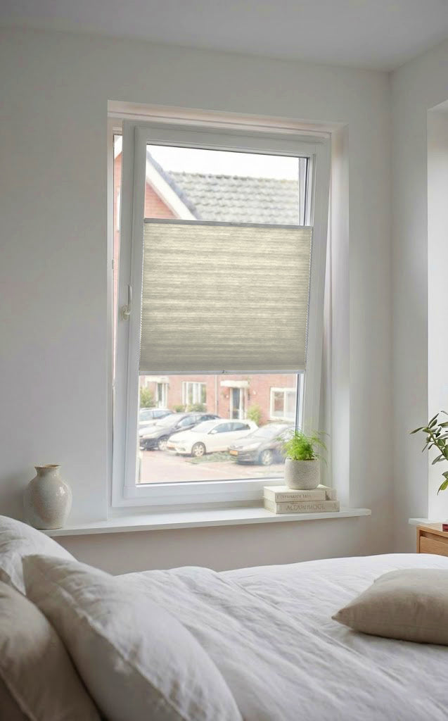 Easy Click Plisségordijn lichtdoorlatend - Style crème