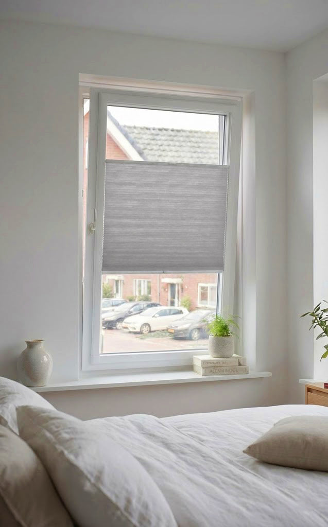 Easy Click Plisségordijn lichtdoorlatend - Style licht grijs