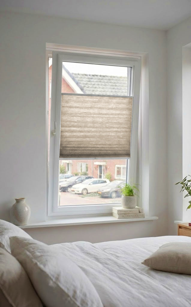 Easy Click Plisségordijn lichtdoorlatend - Style taupe