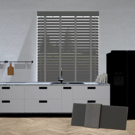 Paulownia houten jaloezie - Grijs